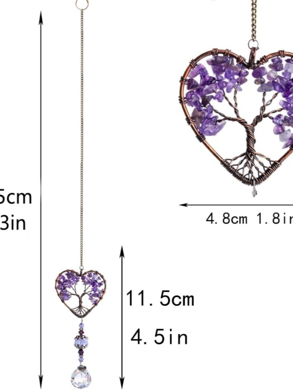 Tree of Life Crystal Suncatcher Rainbow Drop Pendant Window Decor - Picture 3 of 8